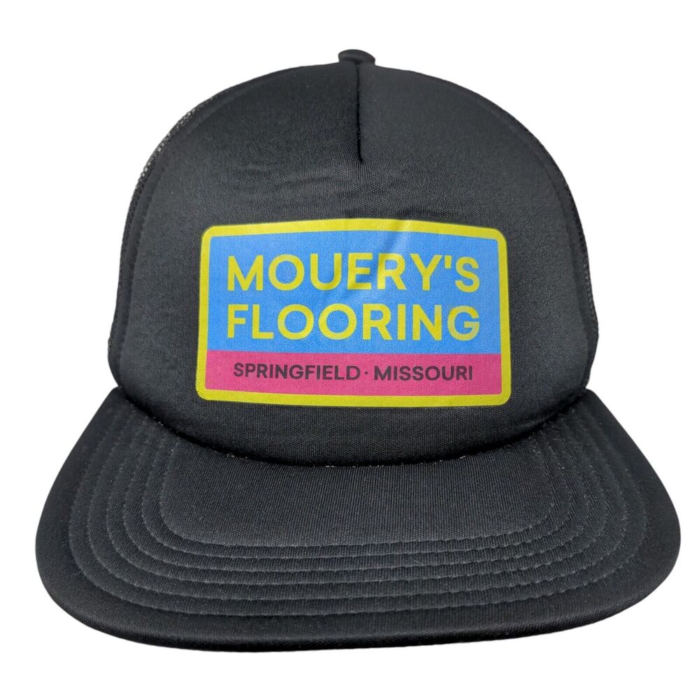 Mouery's Flooring Snapback Mesh Back Trucker Hat Black One Size Big X